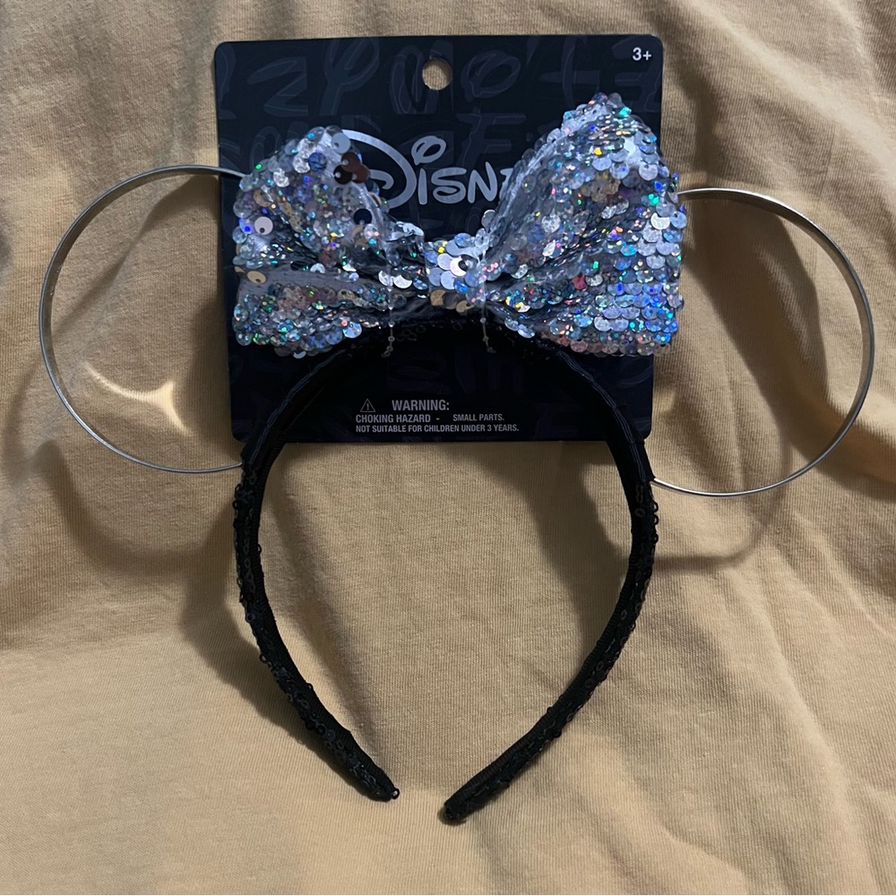 Disney Sequin Ears Headband - Black and Silver